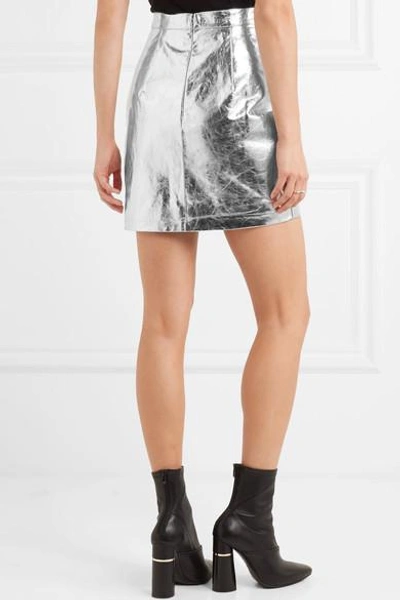 Shop Proenza Schouler Metallic Textured-leather Mini Skirt