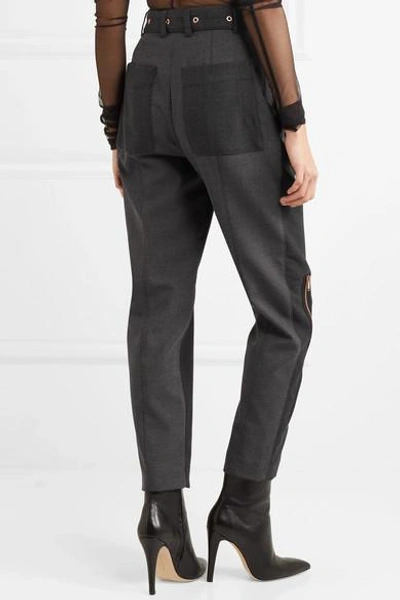 Shop Proenza Schouler Belted Wool-blend Straight-leg Pants