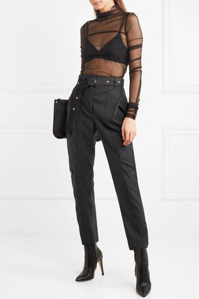 Shop Proenza Schouler Belted Wool-blend Straight-leg Pants