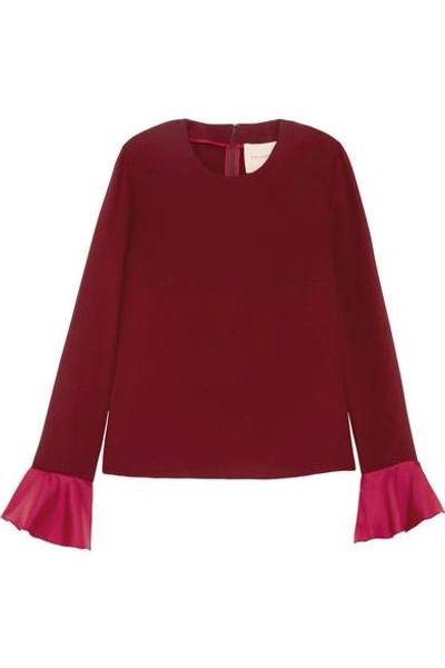 Shop Roksanda Saba Silk Twill-trimmed Silk-georgette Blouse