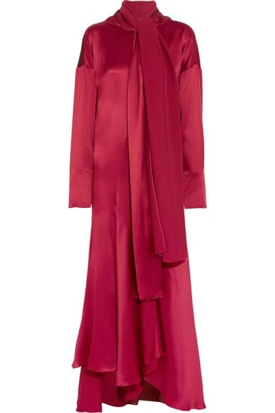 Shop Roksanda Alida Asymmetric Silk-satin Maxi Dress