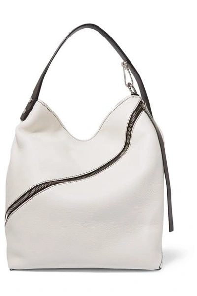 Shop Proenza Schouler Hobo Medium Textured-leather Shoulder Bag In White