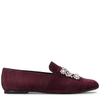 ROGER VIVIER Flower Strass Embroidery Loafers in Suede,RVW30018370O20R815