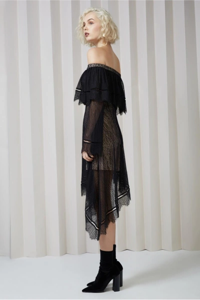 Shop Keepsake Slide Long Sleeve Lace Dress In Black