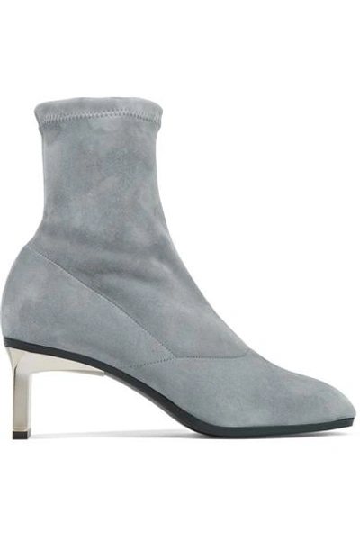 Shop 3.1 Phillip Lim / フィリップ リム Blade Stretch-suede Sock Boots In Anthracite