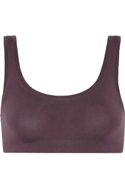 Shop Hanro Touch Feeling Stretch-jersey Soft-cup Bra In Grape