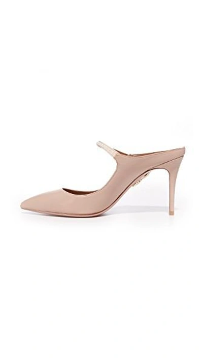 Shop Aquazzura Nolita 85 Mules In Powder Pink