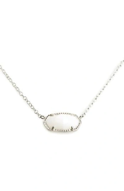 Shop Kendra Scott Elisa Pendant Necklace In White/ Silver