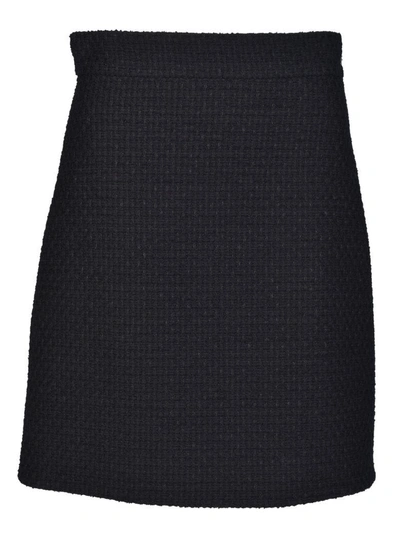 Shop Gucci Tweed A-line Skirt In Black
