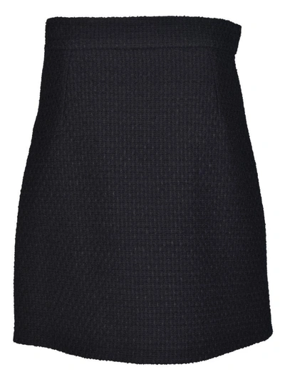 Shop Gucci Tweed A-line Skirt In Black