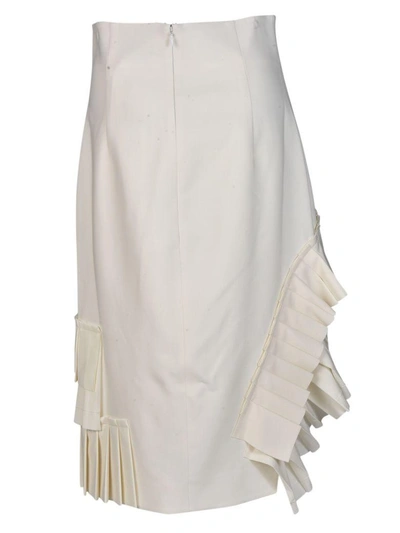 Shop Jacquemus High Waisted Skirt In Ecru