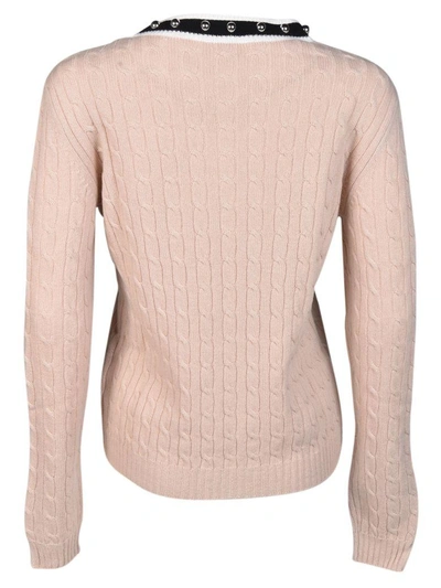 Shop Red Valentino Embroidered Sweater In Beige