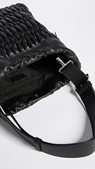 Shop Furla Caos Drawstring Bag In Onyx