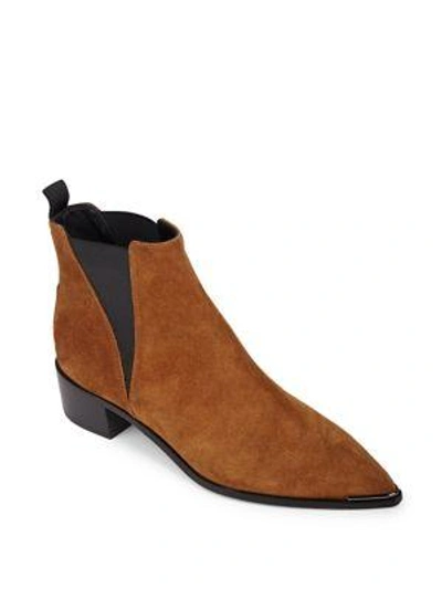 Shop Acne Studios Jensen Suede Chelsea Booties In Dark Camel