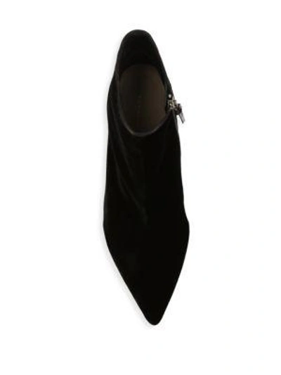 Shop Sophia Webster Coco Crystal-embellished Velvet Booties In Black