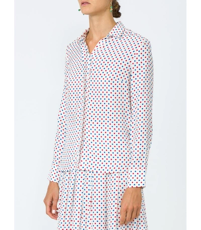 Shop Harley Viera-newton White Cristina Polka Dot Blouse In White Multi