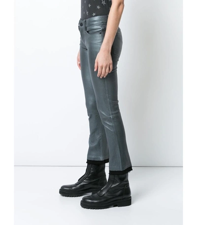 Shop Rta Grey Cropped Raw Edge Trouser