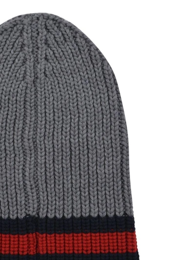 Shop Gucci Web-trim Beanie In Grey