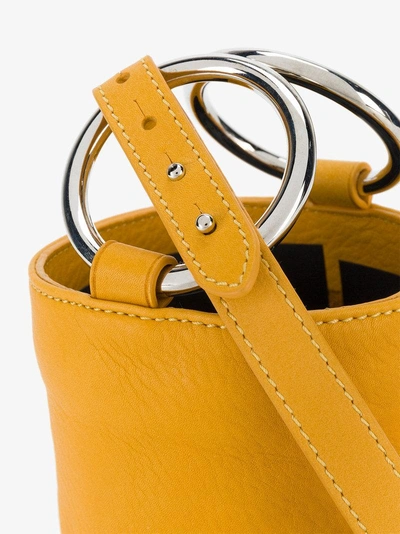 Shop Simon Miller Orange Bonsai 15 Mini Leather Bucket Bag In Yellow&orange