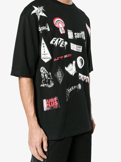 Shop Ex Infinitas Surf Sticker T-shirt In Black