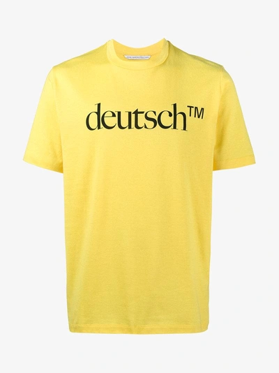 Shop Johnlawrencesullivan John Lawrence Sullivan Deutsch T-shirt In Yellow&orange