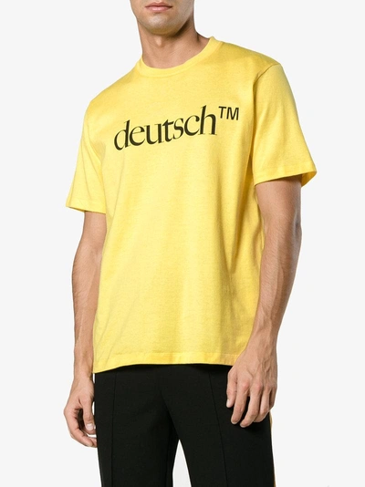Shop Johnlawrencesullivan John Lawrence Sullivan Deutsch T-shirt In Yellow&orange