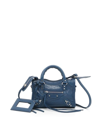 Shop Balenciaga Classic Nano City Bag In Bleu Profond|blu