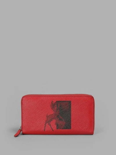 Shop Givenchy Woman's Zip Around Bambi Print Wallet In Red