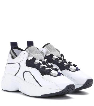 Shop Acne Studios Manhattan Leather Sneakers In Multicolor White