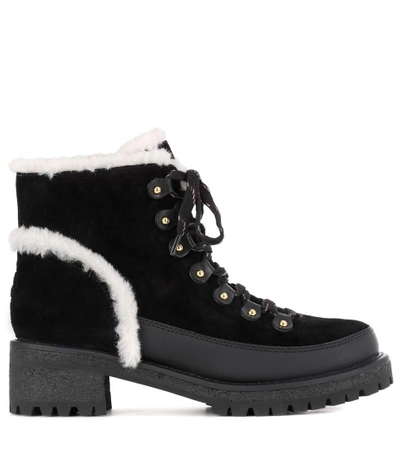 Shop Tory Burch Cooper Suede Ankle Boots In Black