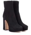 ALEXANDRE BIRMAN SUEDE PLATEAU ANKLE BOOTS,P00284421