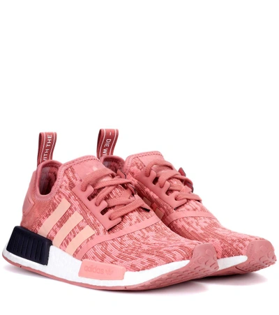 Adidas Originals Nmd R1 Suede-paneled Primeknit Sneakers In Rose