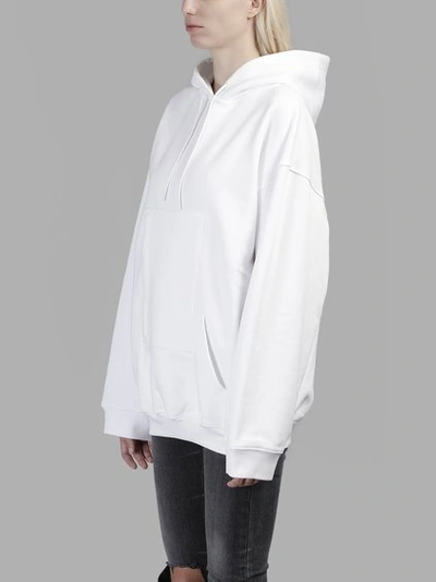 Shop Balenciaga Women's White I-pad Pocket Hoodie