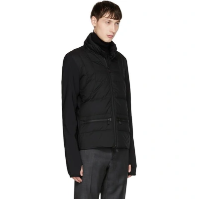 Shop Moncler Black Quilted Front Jacket