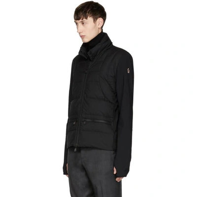 Shop Moncler Black Quilted Front Jacket