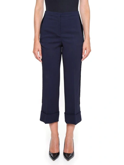 Shop N°21 Cropped Trousers In Navy|blu