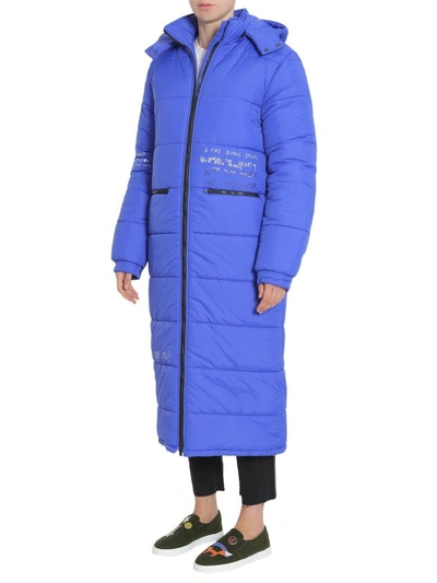 Shop Mira Mikati Long Down Jacket In Blu