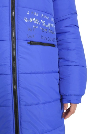 Shop Mira Mikati Long Down Jacket In Blu