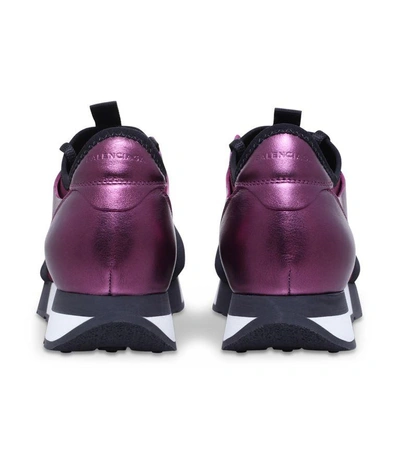 Shop Balenciaga Metallic Race Runner Sneakers In Purple