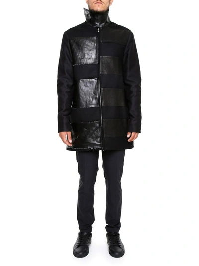 Shop Rick Owens Wool Coat With Inserts In As Sample|nero
