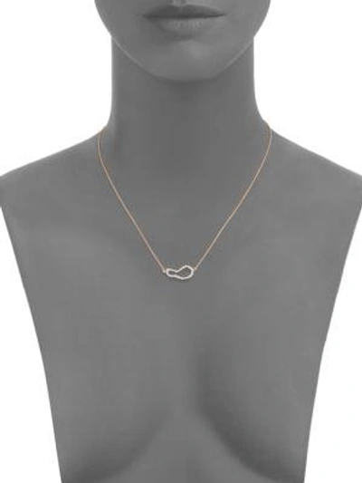 Shop Monica Vinader Riva Small Diamond Pod Pendant Necklace/rose Goldtone