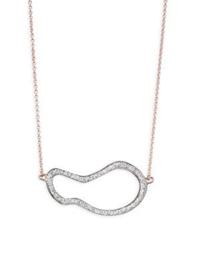 Shop Monica Vinader Riva Diamond Pod Pendant Necklace/rose Goldtone
