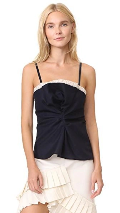 Shop Jacquemus Rose Top In Navy