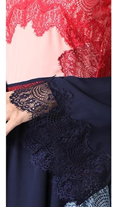 Shop Tanya Taylor Lace Applique Cyra Dress In Blush/navy