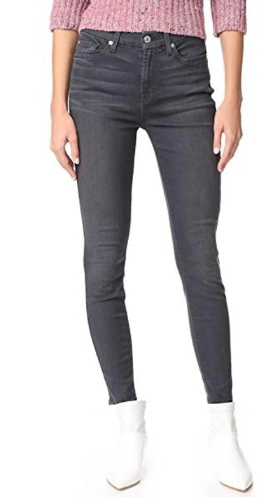 Shop 7 For All Mankind The B(air) Hw Ankle Skinny In B(air) Smoke