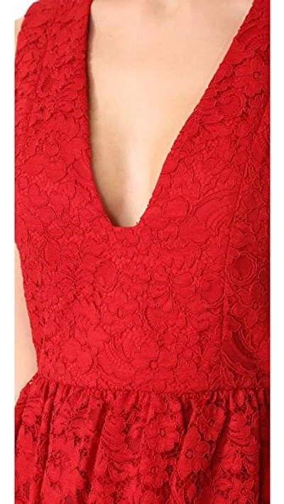 Shop Alice And Olivia Kappa Party Dress In Deep Ruby