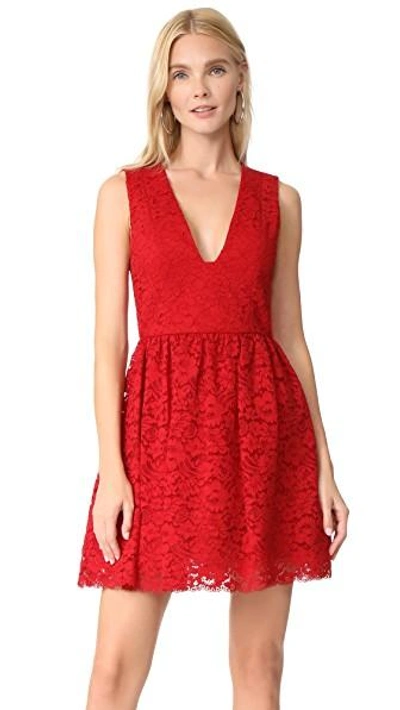 Shop Alice And Olivia Kappa Party Dress In Deep Ruby