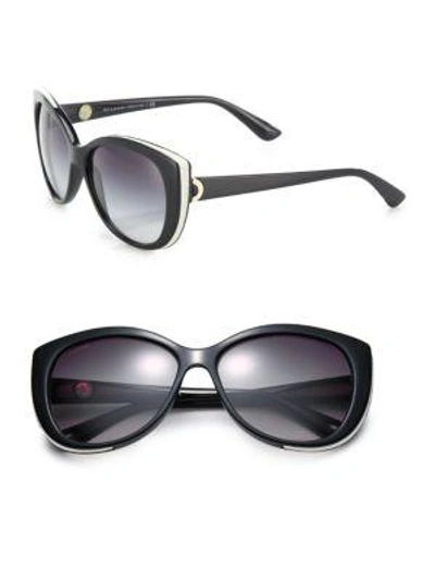 Shop Bvlgari 57mm Nylon Cat's-eye Sunglasses In Black
