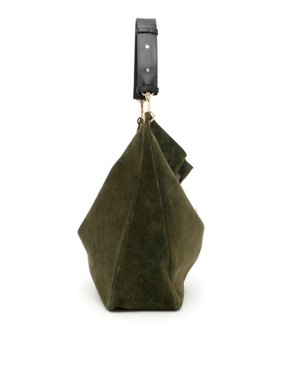 Shop Jw Anderson Hobo Pierce Bag In Olive|nero