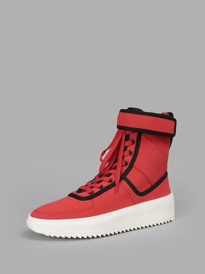 Shop Fear Of God Men's Red Military Sneakers